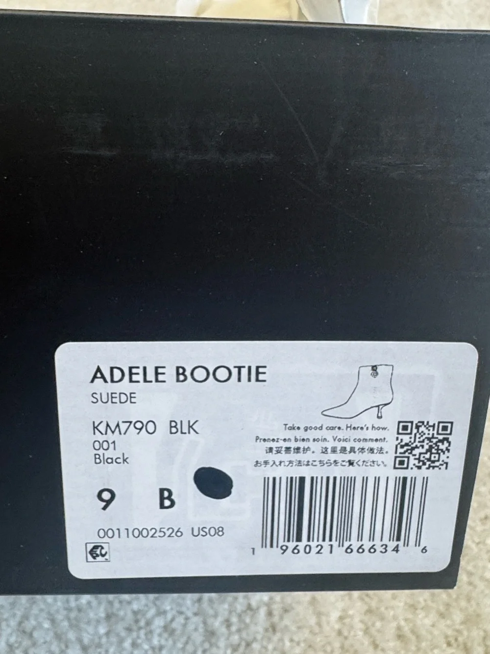 NIB Kate Spade Adele Black Suede Booties Size 9